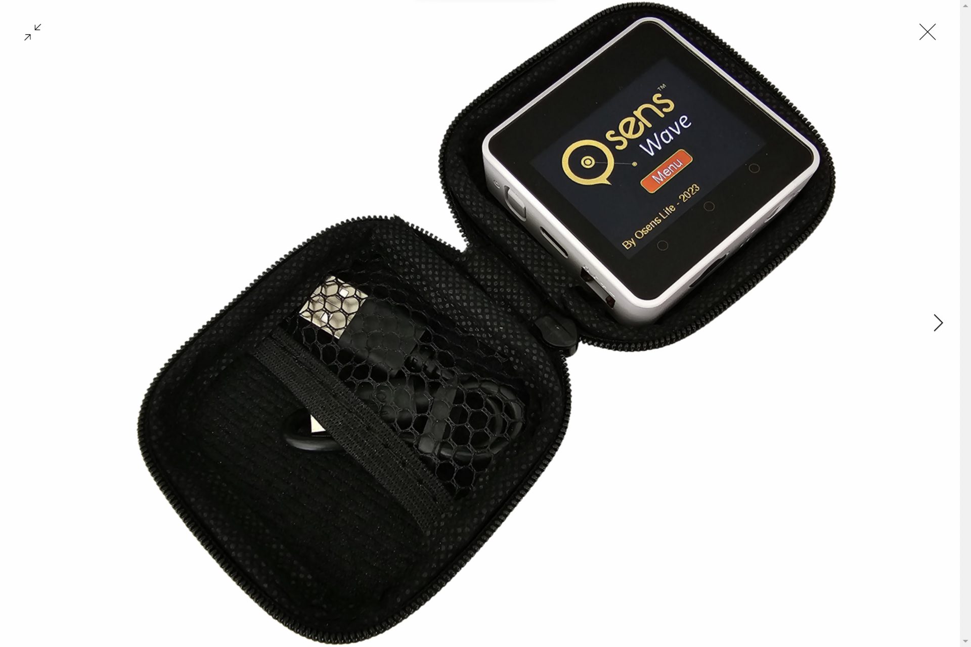 Harmonisateur OSENS Wave dans son étui, distribué par Biores